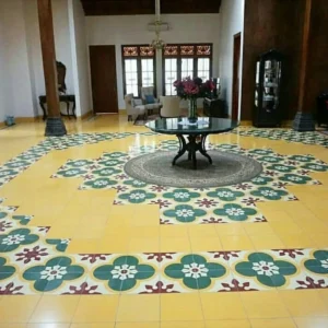tegel lantai rumah motif klasik ruang tamu